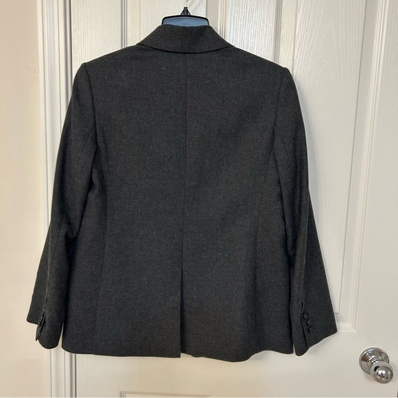 Vince One-Button Wool Blend Blazer in Heather Charcoal Size 2 - Picture 7 of 9
